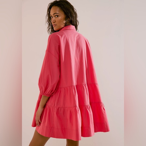 Free People Misha Mini Dress. Casual 3/4 Sleeve Tunic Shirt - Picture 3 of 9